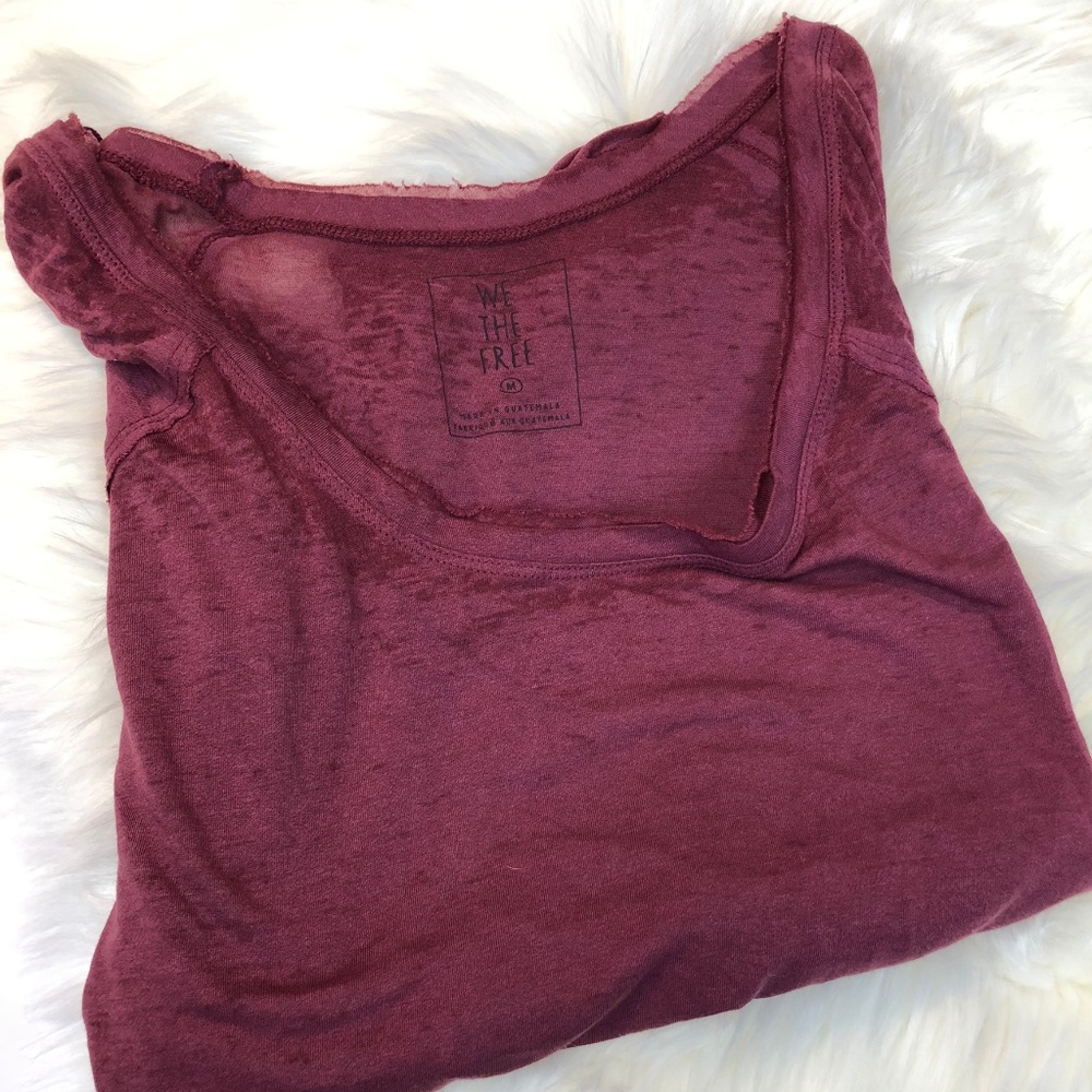 Free People Oversized Distressed Tee